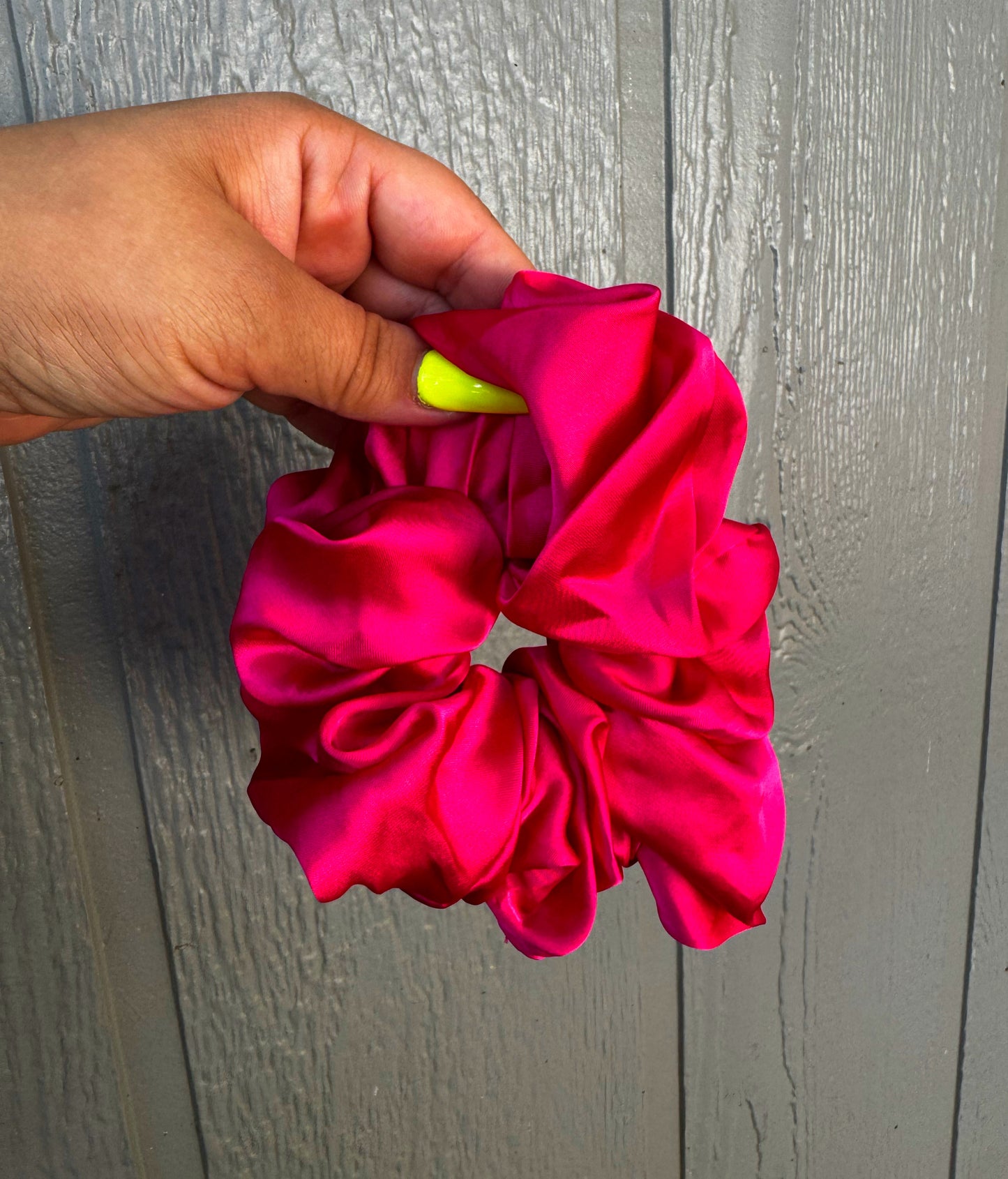 Pink Taffy Satin Scrunchie