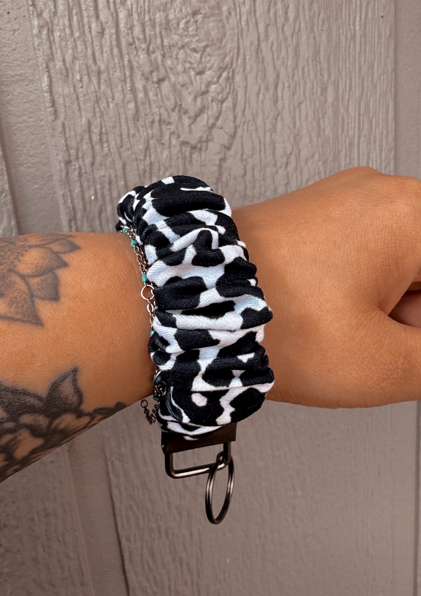 Snow Leopard Scrunchie Keychain