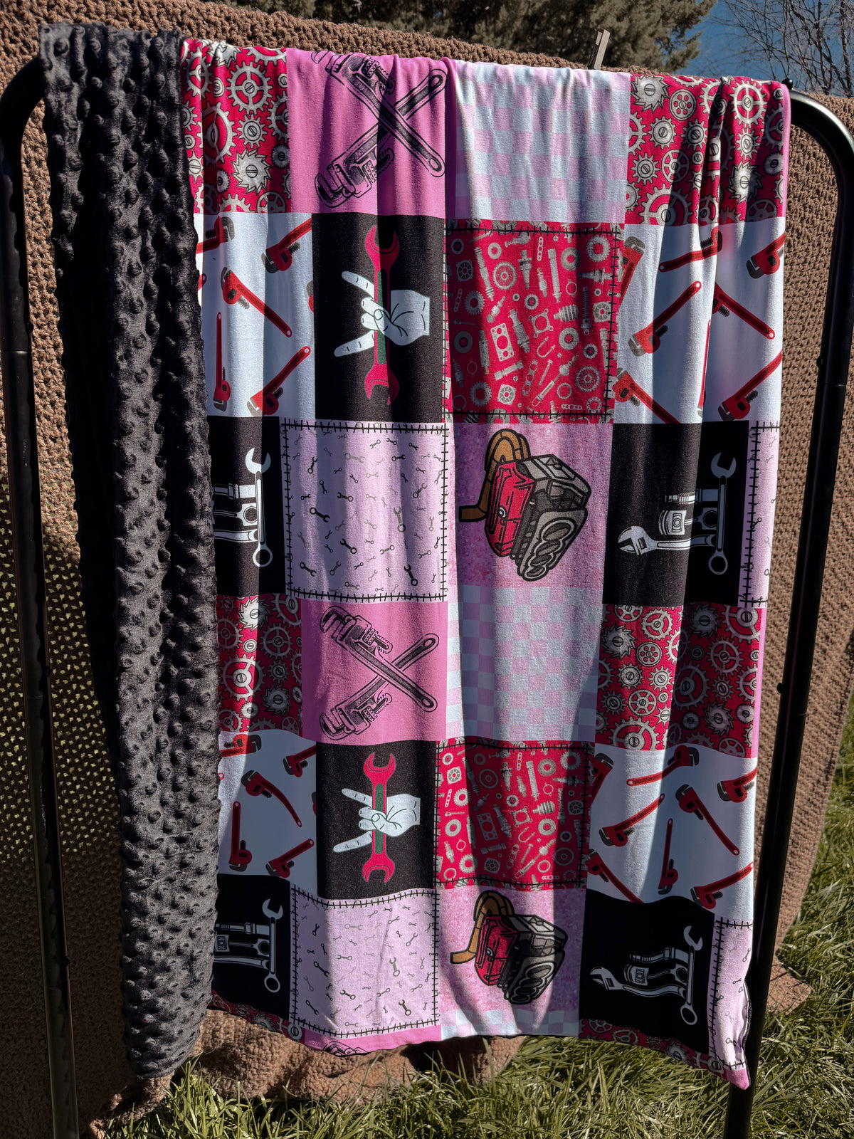 Blue Collar Dollar Pink Blanket
