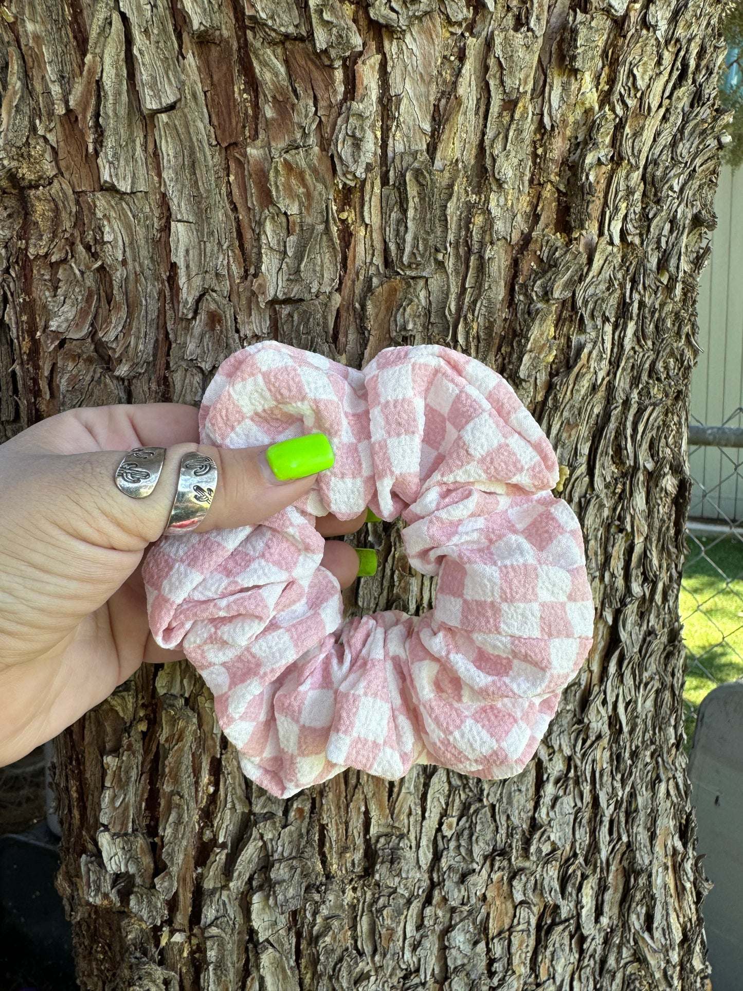 Checkered Scrunchie