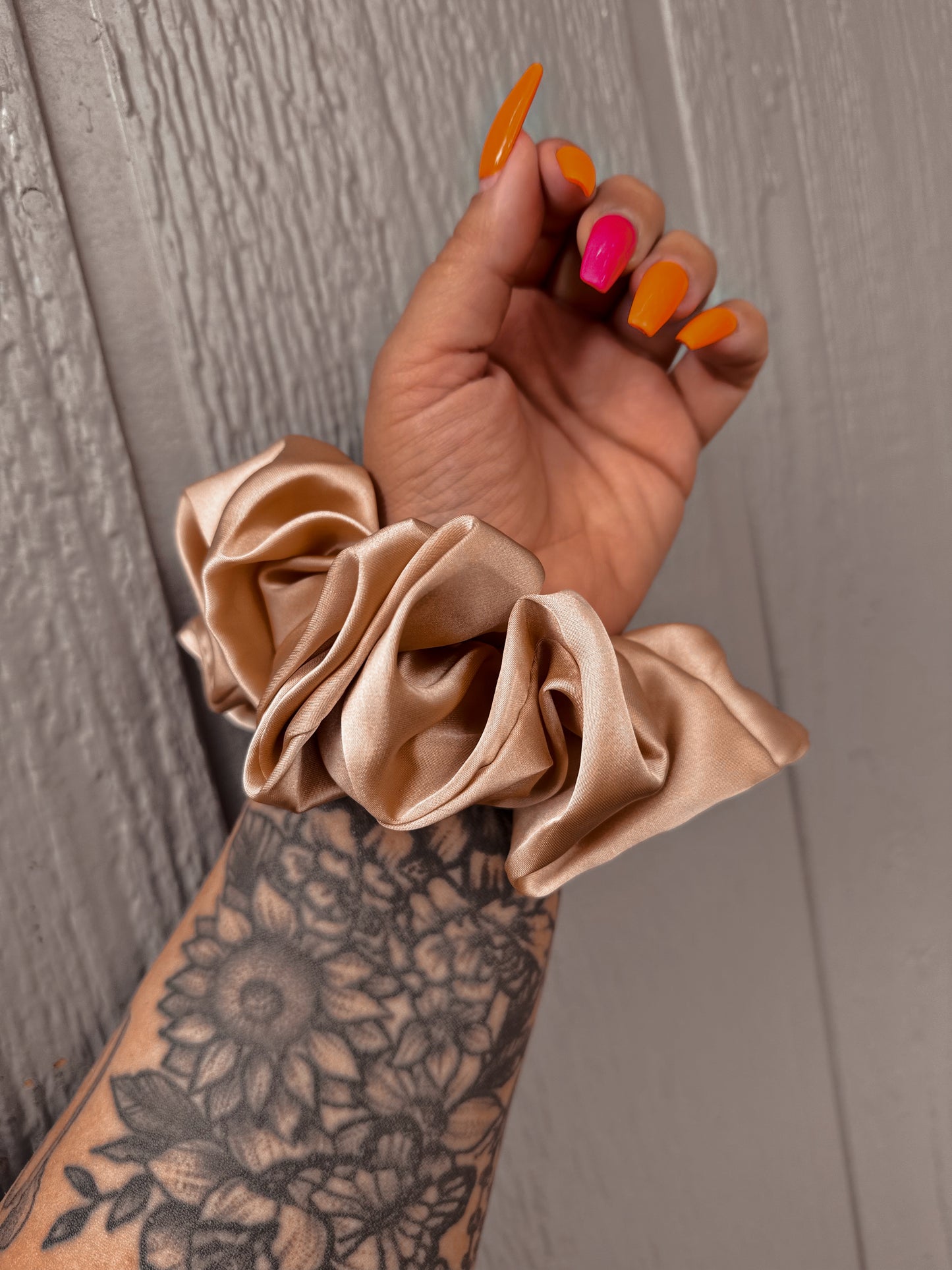 Champagne Taste Satin Scrunchie