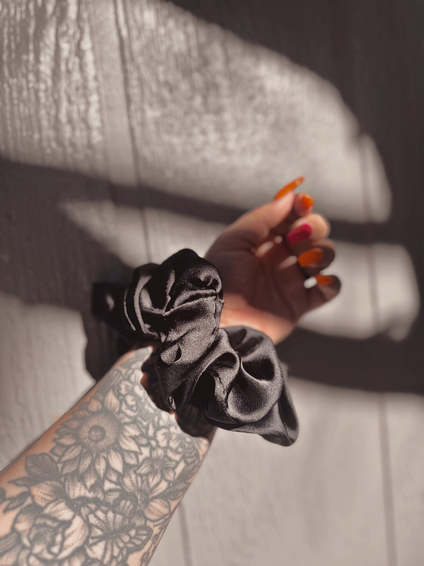 Black Betty Satin Scrunchie
