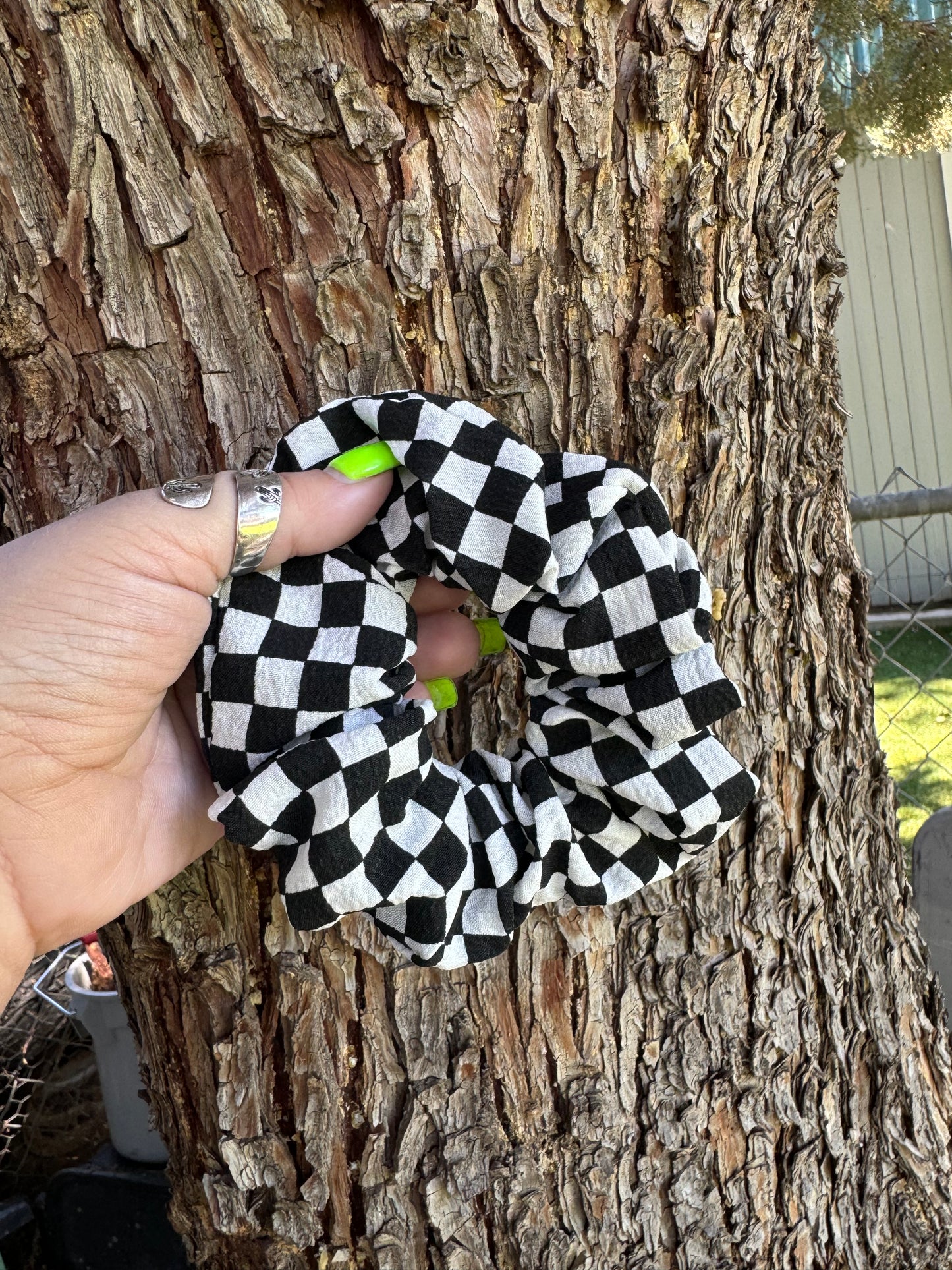 Checkered Scrunchie