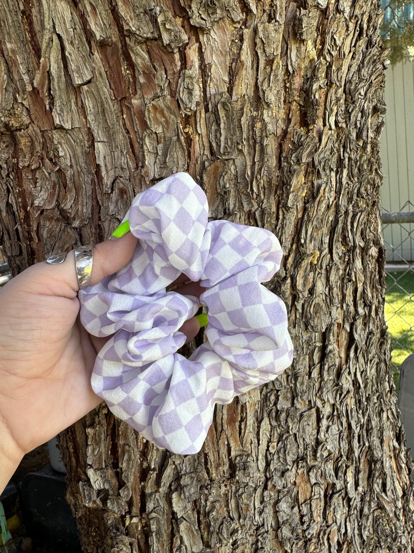 Checkered Scrunchie