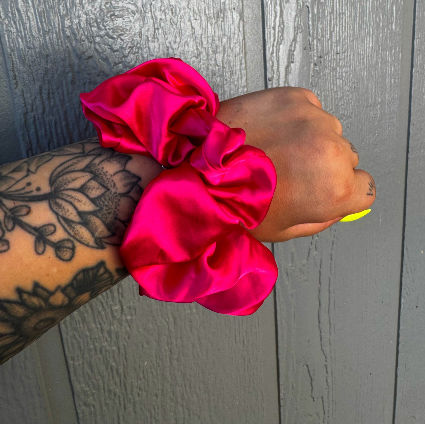 Pink Taffy Satin Scrunchie