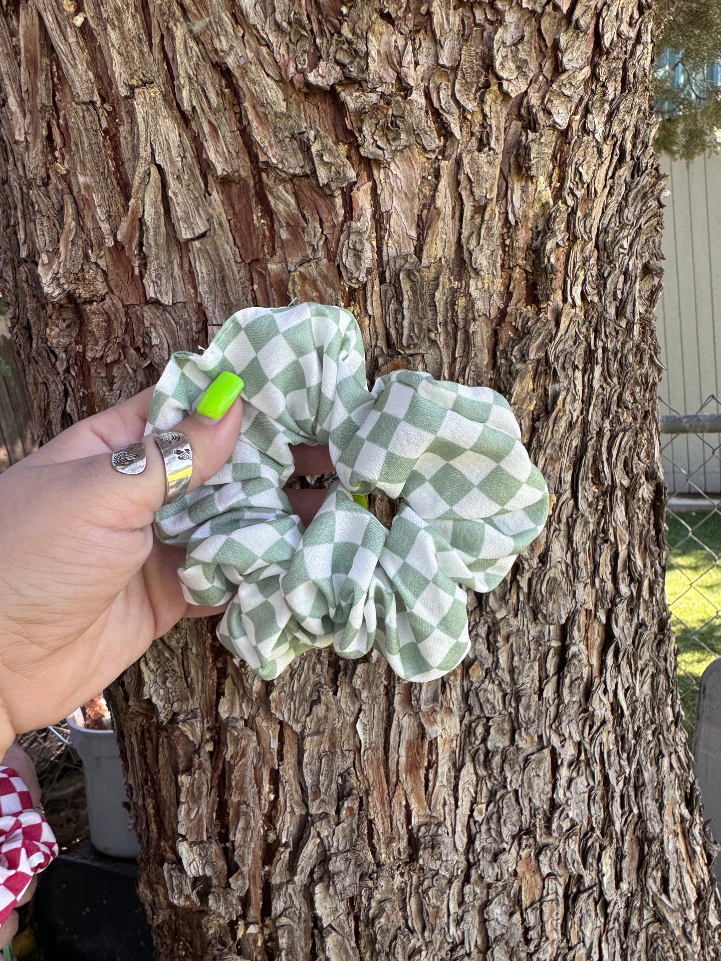Checkered Scrunchie
