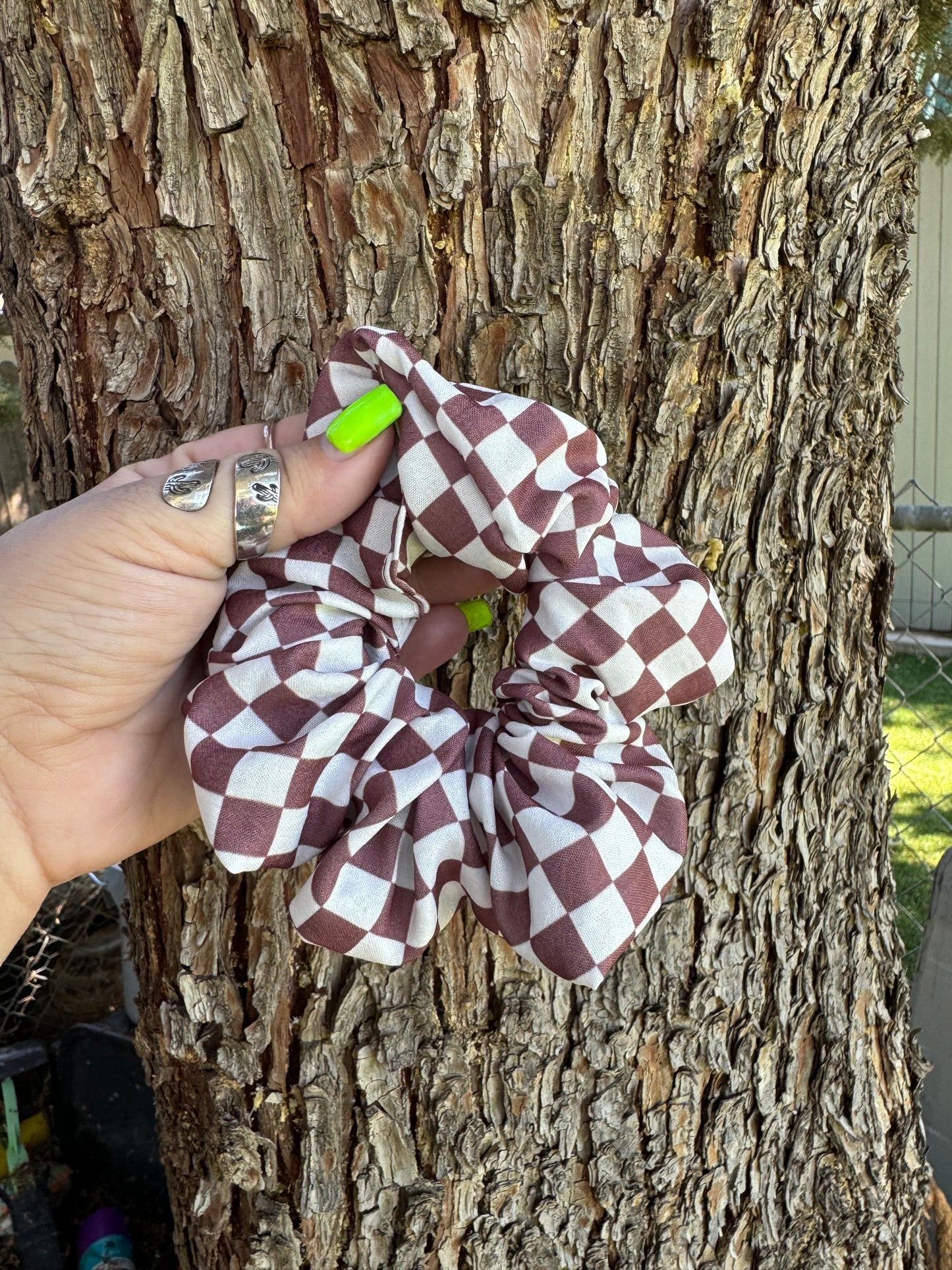 Checkered Scrunchie