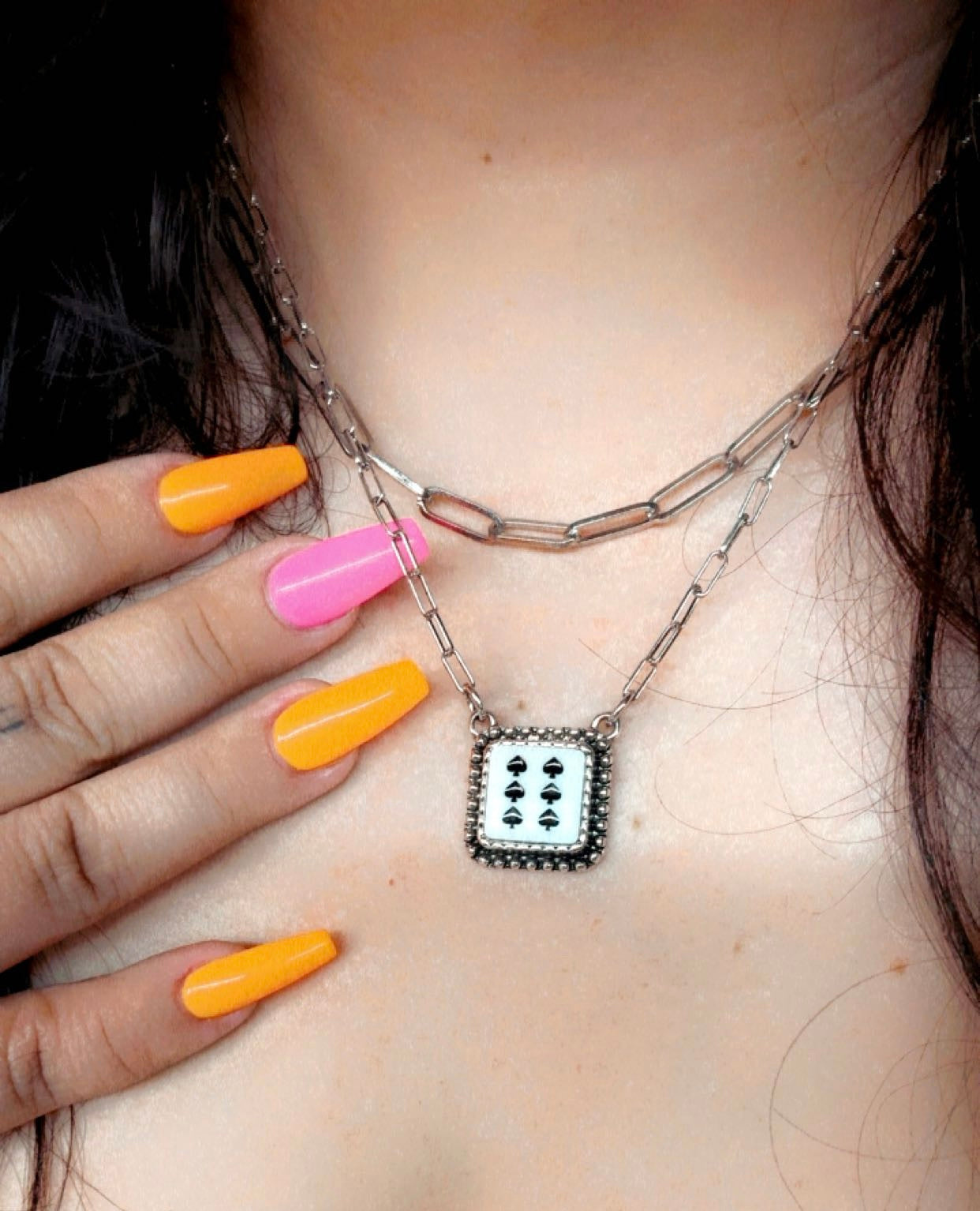 Spade Dice Necklace